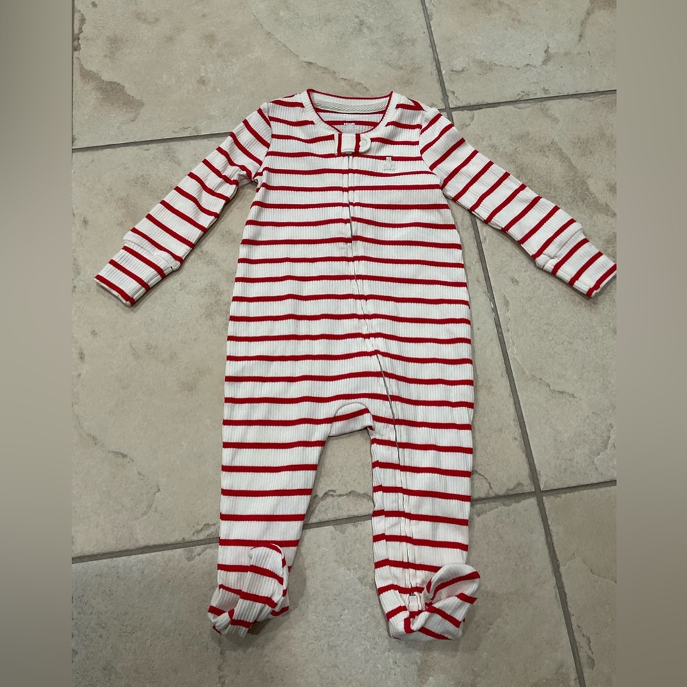 GAP Red and White Striped Kids Footie